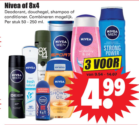 8x4   deodorant, douchegel folder aanbieding bij  Dirk - details