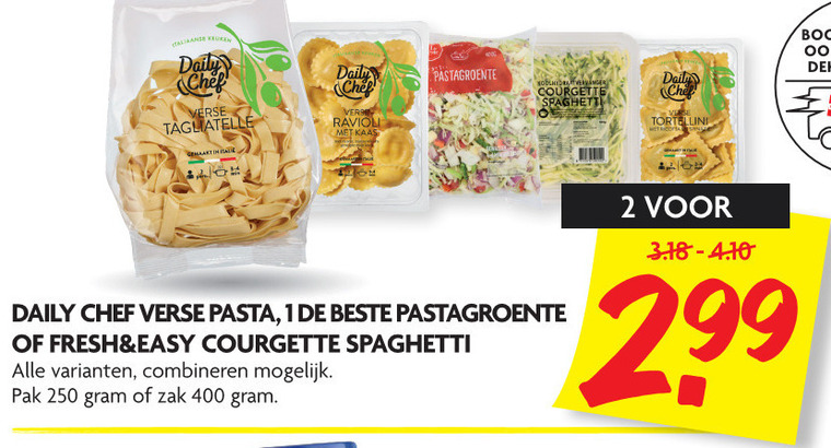 Daily Chef   pasta, groentenpakket folder aanbieding bij  Dekamarkt - details