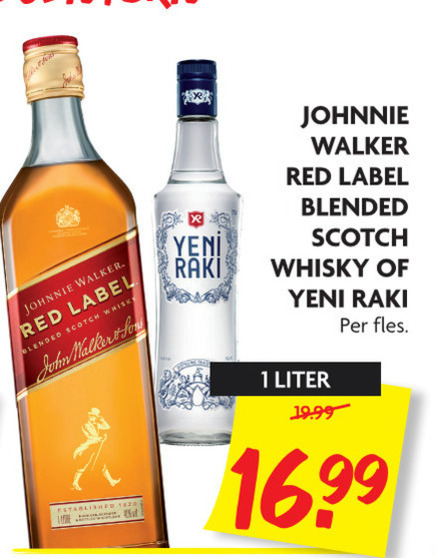 Johnnie Walker   whisky, raki folder aanbieding bij  Dekamarkt - details