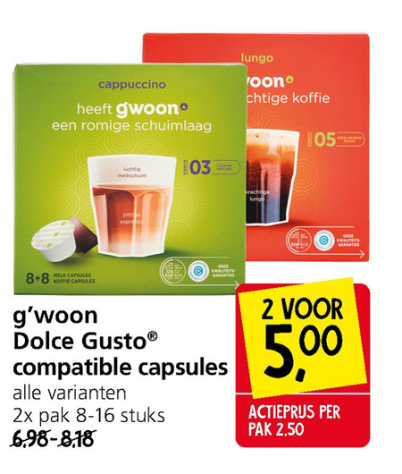 Gwoon   dolce gusto capsules folder aanbieding bij  Jan Linders - details