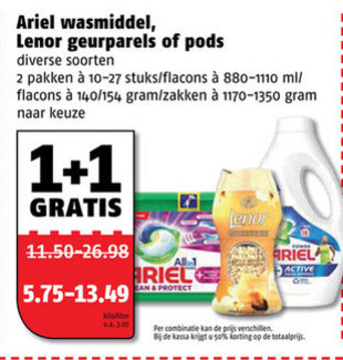 Lenor   wasverzachter, wasmiddel folder aanbieding bij  Poiesz - details