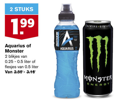 Aquarius   sportdrank, energiedrank folder aanbieding bij  Hoogvliet - details