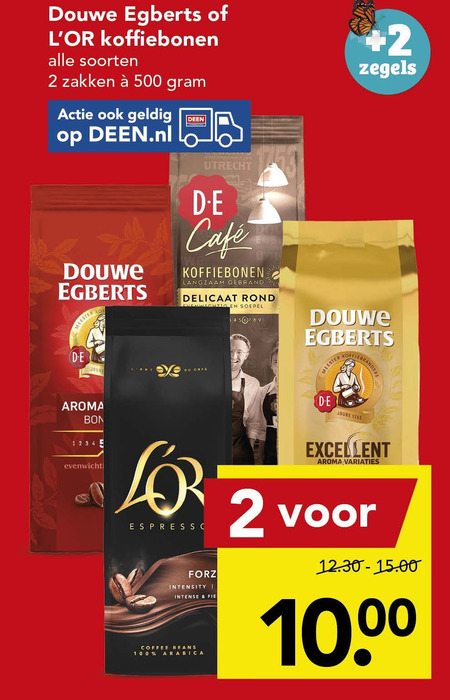 Douwe Egberts   koffiebonen folder aanbieding bij  Deen - details