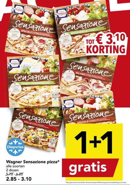 Wagner   diepvriespizza folder aanbieding bij  Deen - details