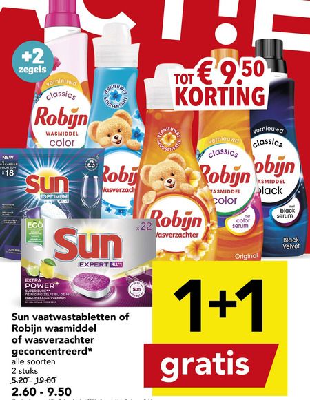 Robijn   wasmiddel, wasverzachter folder aanbieding bij  Deen - details