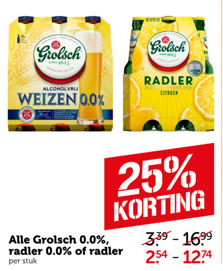 Grolsch   radler bier folder aanbieding bij  Coop - details