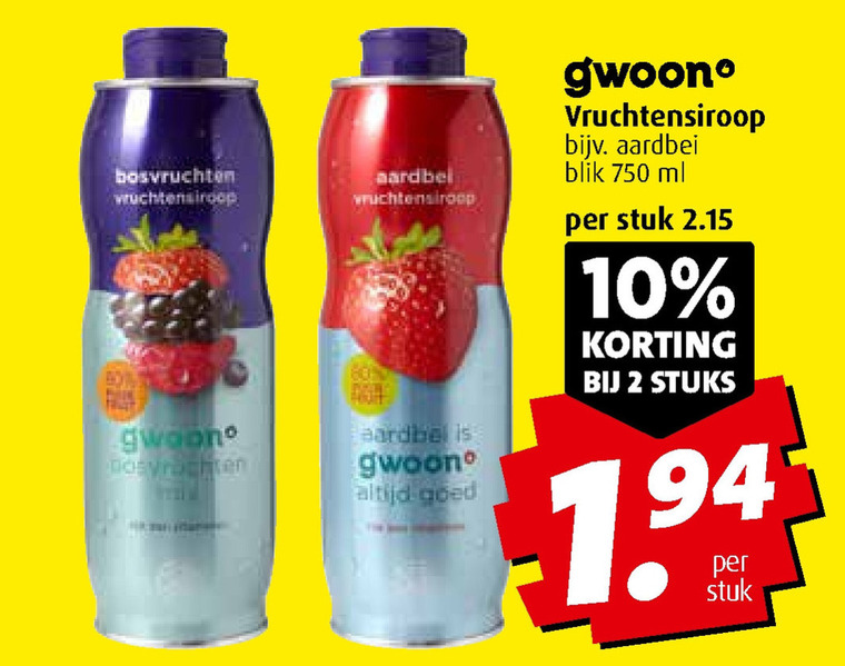 Gwoon   limonadesiroop folder aanbieding bij  Boni - details