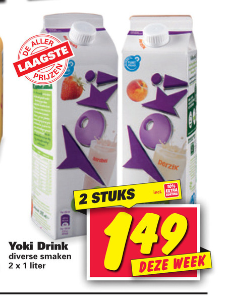 Mona Yoki Drink   drinkyoghurt folder aanbieding bij  Nettorama - details