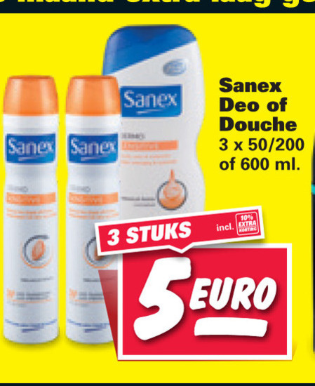 Sanex   deodorant, douchegel folder aanbieding bij  Nettorama - details