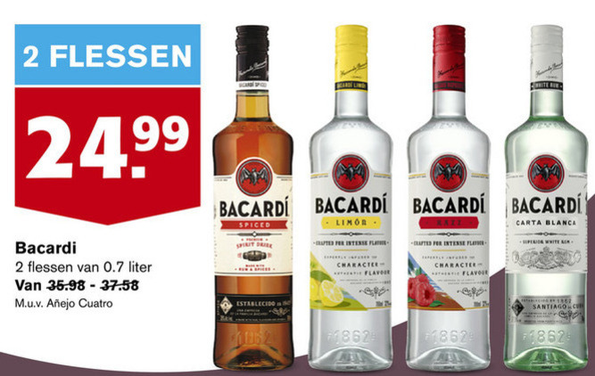 Bacardi   rum folder aanbieding bij  Hoogvliet - details