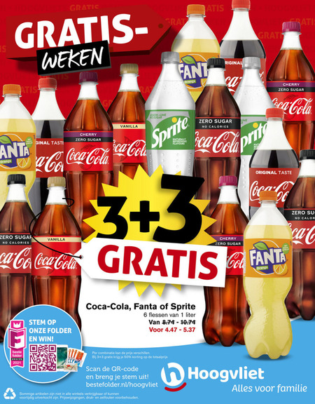 Sprite   cola, frisdrank folder aanbieding bij  Hoogvliet - details