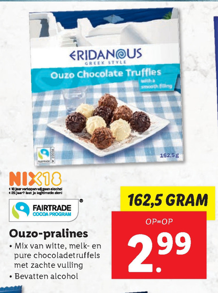 Eridanous   chocoladetruffels folder aanbieding bij  Lidl - details