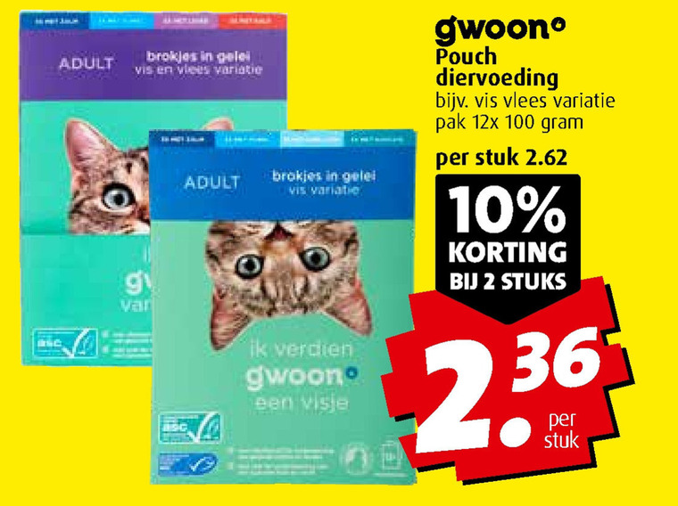 Gwoon   kattenvoer folder aanbieding bij  Boni - details