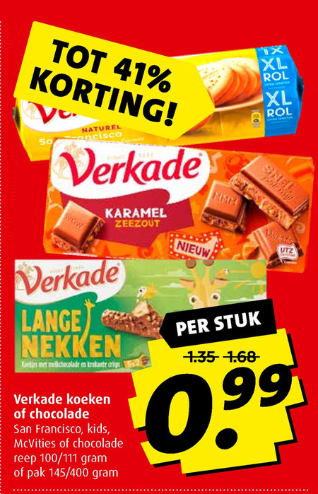 Verkade   biscuits, chocolade folder aanbieding bij  Boni - details