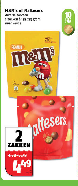 M en Ms   chocolade, chocoladepindas folder aanbieding bij  Poiesz - details
