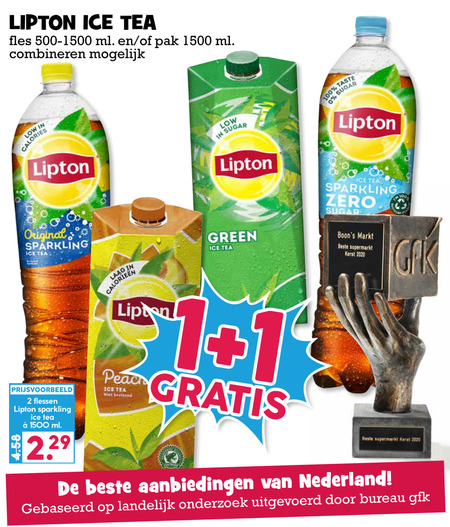 Lipton   ice tea folder aanbieding bij  Boons Markt - details