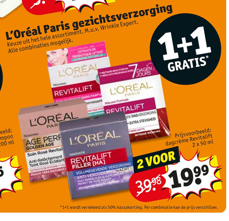 L Oreal   dagcreme, nachtcreme folder aanbieding bij  Kruidvat - details