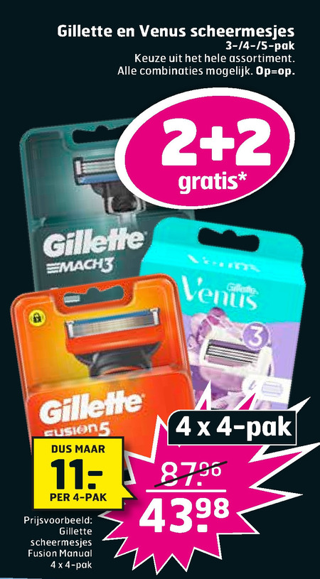 Gillette   scheermesjes, dames scheermesje folder aanbieding bij  Trekpleister - details