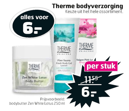 Therme   douchegel, bodylotion folder aanbieding bij  Trekpleister - details