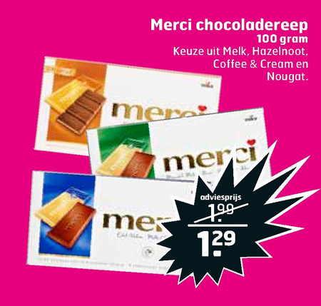 Merci   chocolade folder aanbieding bij  Trekpleister - details