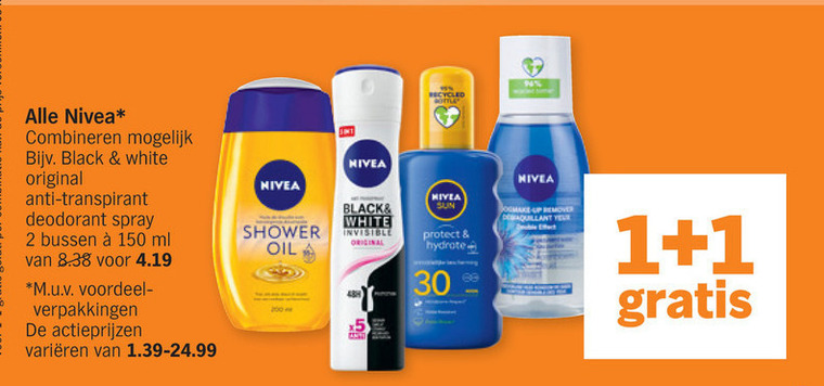 Nivea   conditioner, gezichtsverzorging folder aanbieding bij  Albert Heijn - details