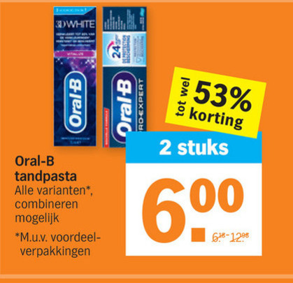 Oral-B   tandpasta folder aanbieding bij  Albert Heijn - details