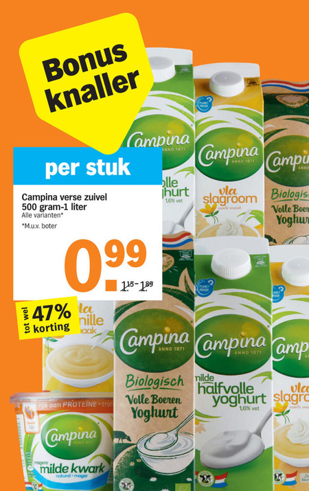 Campina   kwark, yoghurt folder aanbieding bij  Albert Heijn - details