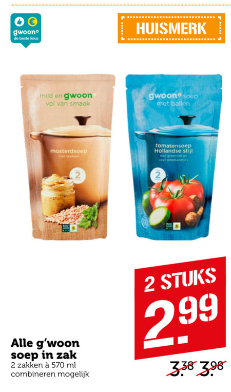 Gwoon   soep folder aanbieding bij  Coop - details