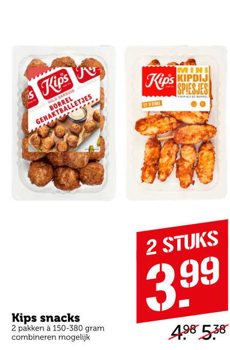 Kips   snack, gehaktballetjes folder aanbieding bij  Coop - details