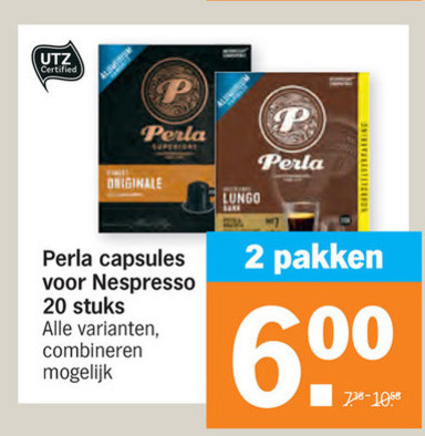 Perla   koffiecups folder aanbieding bij  Albert Heijn - details