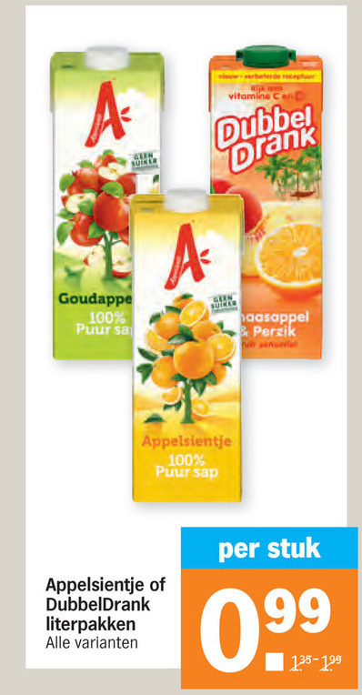 Dubbeldrank   fruitdrank folder aanbieding bij  Albert Heijn - details