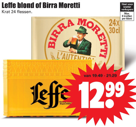 Birra Moretti   krat bier folder aanbieding bij  Dirk - details