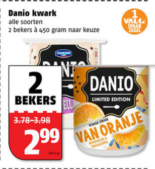 Danone Danio   kwark folder aanbieding bij  Poiesz - details