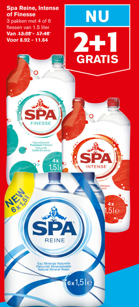 Spa   mineraalwater, fruitdrank folder aanbieding bij  Hoogvliet - details