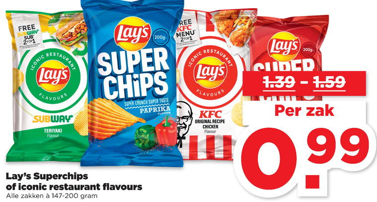 Lays   chips folder aanbieding bij  Plus - details