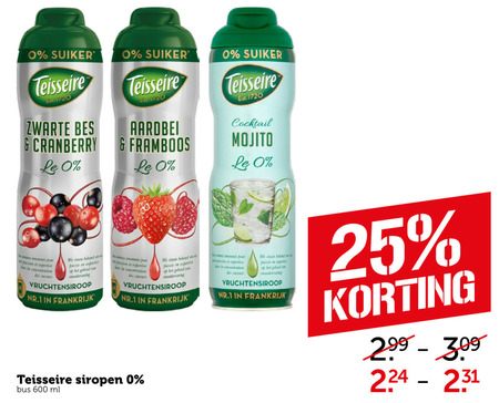 Teisseire   limonadesiroop folder aanbieding bij  Coop - details