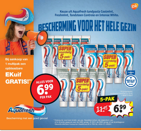 Aquafresh   tandpasta folder aanbieding bij  Kruidvat - details