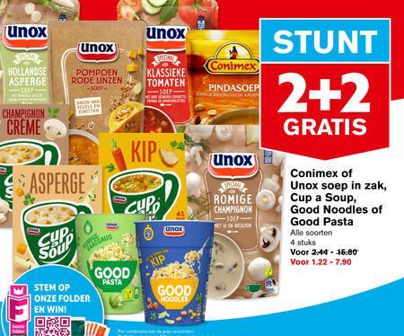 Unox   pasta, soep folder aanbieding bij  Hoogvliet - details