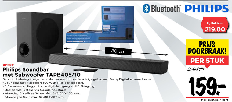 Philips   soundbar folder aanbieding bij  Vomar - details