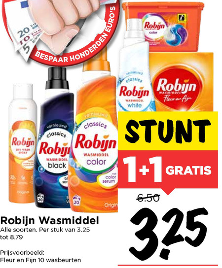 Robijn   wasmiddel folder aanbieding bij  Vomar - details