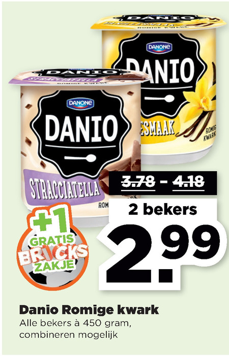 Danone Danio   kwark folder aanbieding bij  Plus - details