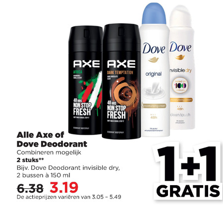 Axe   deodorant folder aanbieding bij  Plus - details