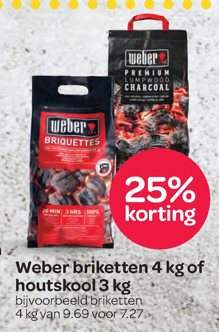 Weber   briketten, houtskool folder aanbieding bij  Spar - details