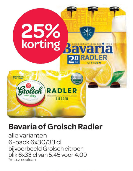 Bavaria   radler bier folder aanbieding bij  Spar - details