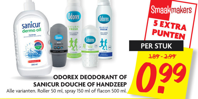 Odorex   douchegel, deodorant folder aanbieding bij  Dekamarkt - details