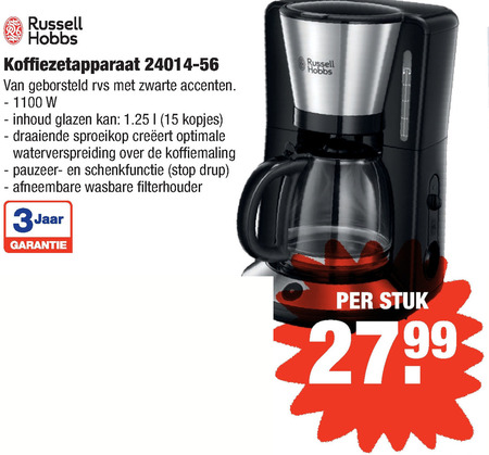 Russell Hobbs   koffiezetapparaat folder aanbieding bij  Aldi - details