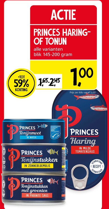 Princes   tonijn in blik, haring folder aanbieding bij  Jan Linders - details