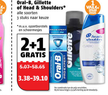 Gillette   wegwerpscheermesjes, shampoo folder aanbieding bij  Poiesz - details