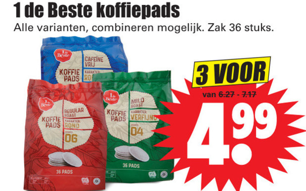 1 De Beste   koffiepad folder aanbieding bij  Dirk - details