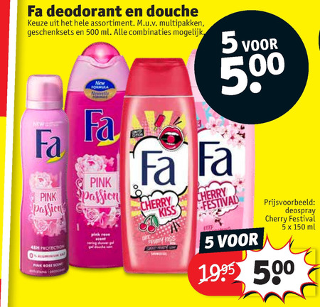 Fa   deodorant, douchegel folder aanbieding bij  Kruidvat - details